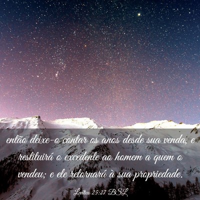 Picture 03 - Levítico 25:27 BSL - então deixe-o contar os anos desde sua venda, e - Bible Verse Picture