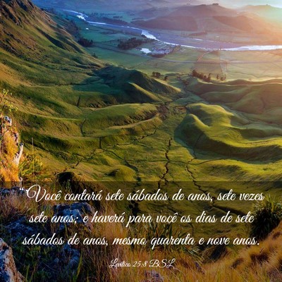 Picture 03 - Levítico 25:8 BSL - “'Você contará sete sábados de anos, sete - Bible Verse Picture