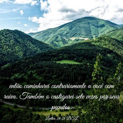 Picture 03 - Levítico 26:28 BSL - então caminharei contrariamente a você com - Bible Verse Picture