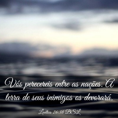 Picture 03 - Levítico 26:38 BSL - Vós perecereis entre as nações. A terra de - Bible Verse Picture