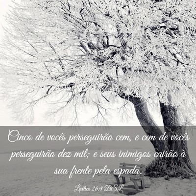 Picture 03 - Levítico 26:8 BSL - Cinco de vocês perseguirão cem, e cem de vocês - Bible Verse Picture