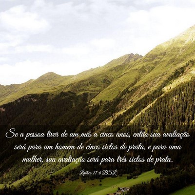 Picture 03 - Levítico 27:6 BSL - Se a pessoa tiver de um mês a cinco anos, então - Bible Verse Picture