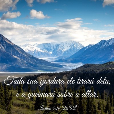 Picture 03 - Levítico 4:19 BSL - Toda sua gordura ele tirará dela, e a queimará - Bible Verse Picture