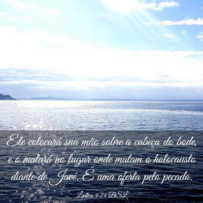 Picture 03 - Levítico 4:24 BSL - Ele colocará sua mão sobre a cabeça do bode, e - Bible Verse Picture