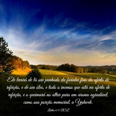 Picture 03 - Levítico 6:15 BSL - Ele levará de lá seu punhado da farinha fina da - Bible Verse Picture