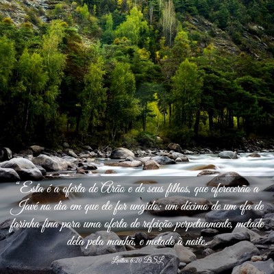 Picture 03 - Levítico 6:20 BSL - “Esta é a oferta de Arão e de seus filhos, - Bible Verse Picture