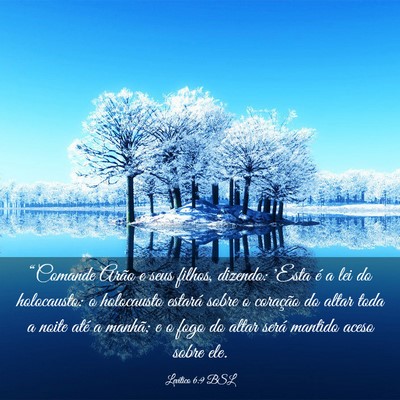Picture 03 - Levítico 6:9 BSL - “Comande Arão e seus filhos, dizendo: 'Esta é - Bible Verse Picture