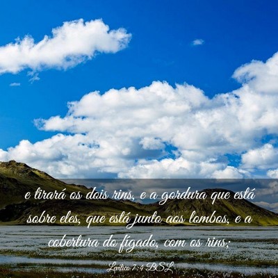 Picture 03 - Levítico 7:4 BSL - e tirará os dois rins, e a gordura que está - Bible Verse Picture