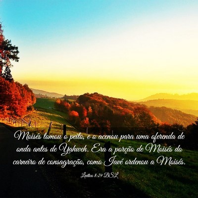 Picture 03 - Levítico 8:29 BSL - Moisés tomou o peito, e o acenou para uma - Bible Verse Picture