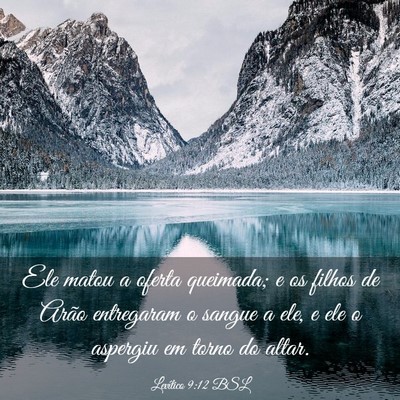 Picture 03 - Levítico 9:12 BSL - Ele matou a oferta queimada; e os filhos de Arão - Bible Verse Picture