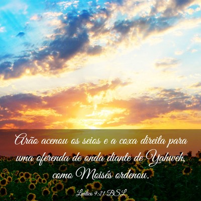 Picture 03 - Levítico 9:21 BSL - Arão acenou os seios e a coxa direita para uma - Bible Verse Picture