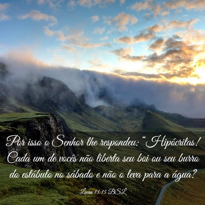 Picture 03 - Lucas 13:15 BSL - Por isso o Senhor lhe respondeu: “Hipócritas! - Bible Verse Picture