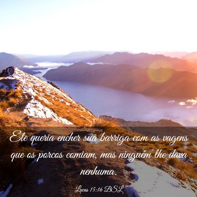 Picture 03 - Lucas 15:16 BSL - Ele queria encher sua barriga com as vagens que - Bible Verse Picture