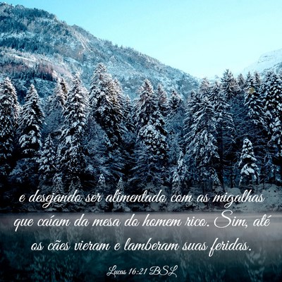 Picture 03 - Lucas 16:21 BSL - e desejando ser alimentado com as migalhas que - Bible Verse Picture