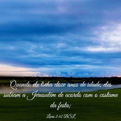 Picture 03 - Lucas 2:42 BSL - Quando ele tinha doze anos de idade, eles subiam - Bible Verse Picture