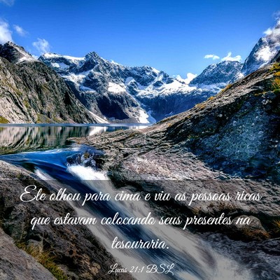 Picture 03 - Lucas 21:1 BSL - Ele olhou para cima e viu as pessoas ricas que - Bible Verse Picture