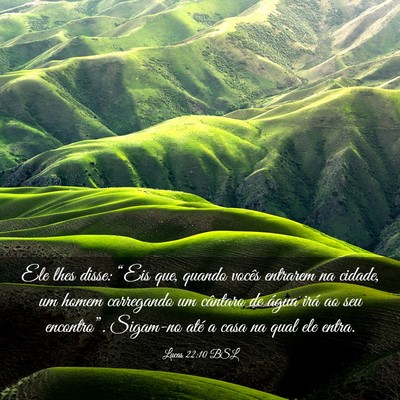 Picture 03 - Lucas 22:10 BSL - Ele lhes disse: “Eis que, quando vocês - Bible Verse Picture