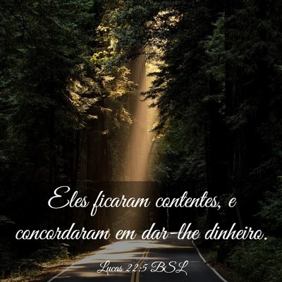 Picture 03 - Lucas 22:5 BSL - Eles ficaram contentes, e concordaram em dar-lhe - Bible Verse Picture