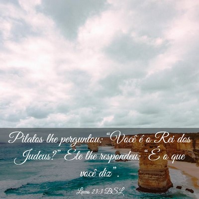 Picture 03 - Lucas 23:3 BSL - Pilatos lhe perguntou: “Você é o Rei dos - Bible Verse Picture