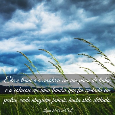 Picture 03 - Lucas 23:53 BSL - Ele o tirou e o envolveu em um pano de linho, e o - Bible Verse Picture
