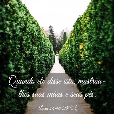 Picture 03 - Lucas 24:40 BSL - Quando ele disse isto, mostrou-lhes suas mãos e - Bible Verse Picture