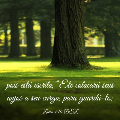 Picture 03 - Lucas 4:10 BSL - pois está escrito, “Ele colocará seus anjos a - Bible Verse Picture