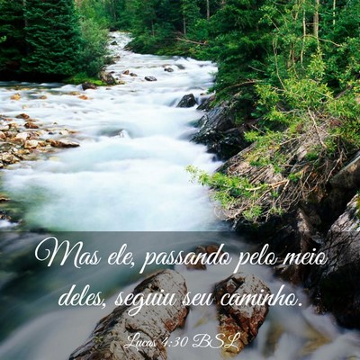 Picture 03 - Lucas 4:30 BSL - Mas ele, passando pelo meio deles, seguiu seu - Bible Verse Picture