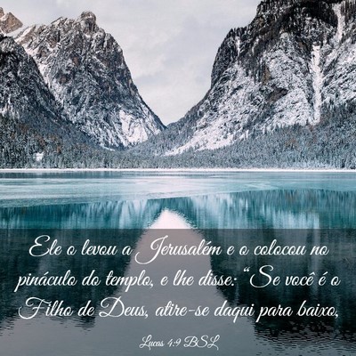 Picture 03 - Lucas 4:9 BSL - Ele o levou a Jerusalém e o colocou no pináculo - Bible Verse Picture