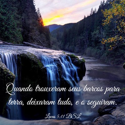 Picture 03 - Lucas 5:11 BSL - Quando trouxeram seus barcos para terra, deixaram - Bible Verse Picture