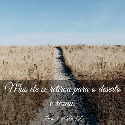 Picture 03 - Lucas 5:16 BSL - Mas ele se retirou para o deserto e - Bible Verse Picture