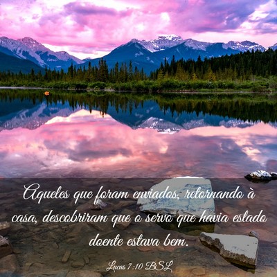 Picture 03 - Lucas 7:10 BSL - Aqueles que foram enviados, retornando à casa, - Bible Verse Picture