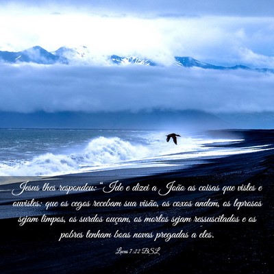 Picture 03 - Lucas 7:22 BSL - Jesus lhes respondeu: “Ide e dizei a João as - Bible Verse Picture