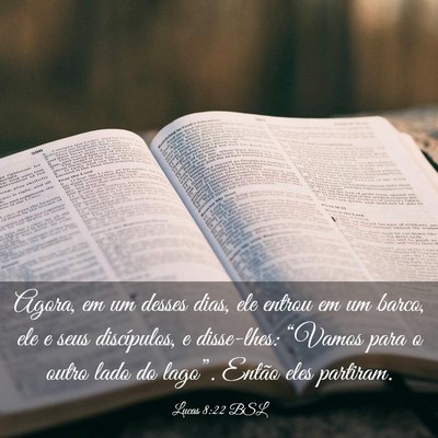 Picture 03 - Lucas 8:22 BSL - Agora, em um desses dias, ele entrou em um barco, - Bible Verse Picture