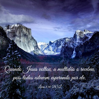 Picture 03 - Lucas 8:40 BSL - Quando Jesus voltou, a multidão o recebeu, pois - Bible Verse Picture