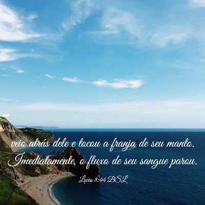 Picture 03 - Lucas 8:44 BSL - veio atrás dele e tocou a franja de seu manto. - Bible Verse Picture