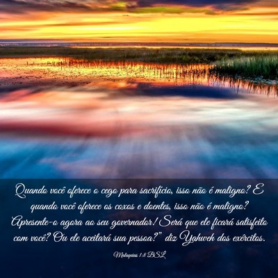 Picture 03 - Malaquias 1:8 BSL - Quando você oferece o cego para sacrifício, - Bible Verse Picture