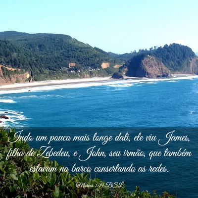 Picture 03 - Marcos 1:19 BSL - Indo um pouco mais longe dali, ele viu James, - Bible Verse Picture