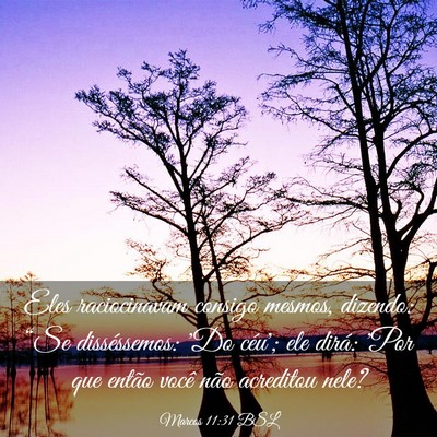 Picture 03 - Marcos 11:31 BSL - Eles raciocinavam consigo mesmos, dizendo: “Se - Bible Verse Picture