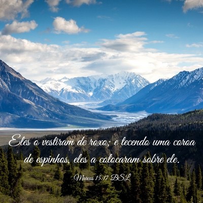 Picture 03 - Marcos 15:17 BSL - Eles o vestiram de roxo; e tecendo uma coroa de - Bible Verse Picture