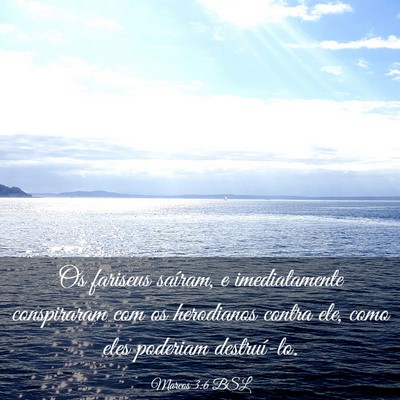 Picture 03 - Marcos 3:6 BSL - Os fariseus saíram, e imediatamente conspiraram - Bible Verse Picture