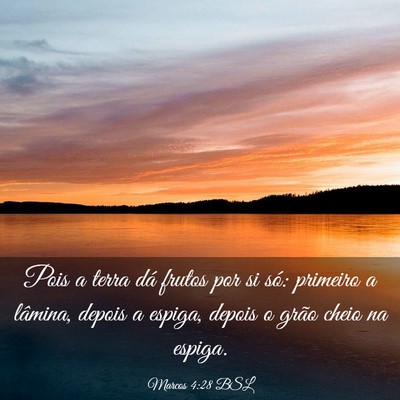 Picture 03 - Marcos 4:28 BSL - Pois a terra dá frutos por si só: primeiro a - Bible Verse Picture