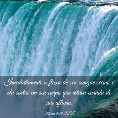 Picture 03 - Marcos 5:29 BSL - Imediatamente o fluxo de seu sangue secou, e ela - Bible Verse Picture