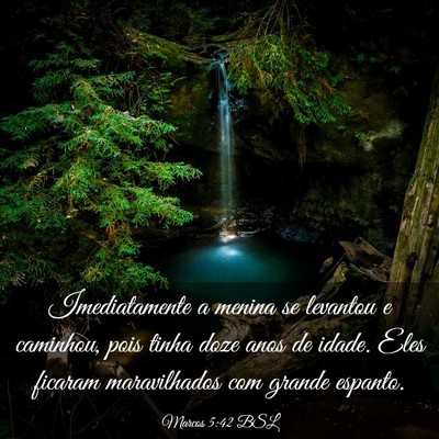 Picture 03 - Marcos 5:42 BSL - Imediatamente a menina se levantou e caminhou, - Bible Verse Picture