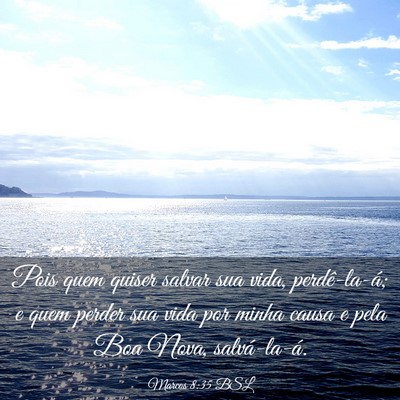 Picture 03 - Marcos 8:35 BSL - Pois quem quiser salvar sua vida, perdê-la-á; e - Bible Verse Picture