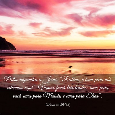 Picture 03 - Marcos 9:5 BSL - Pedro respondeu a Jesus: “Rabino, é bom para - Bible Verse Picture