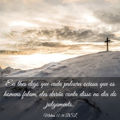 Picture 03 - Mateus 12:36 BSL - Eu lhes digo que cada palavra ociosa que os - Bible Verse Picture