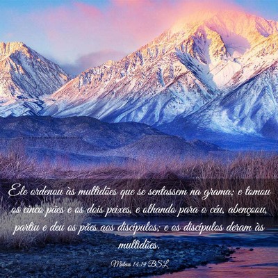 Picture 03 - Mateus 14:19 BSL - Ele ordenou às multidões que se sentassem na - Bible Verse Picture