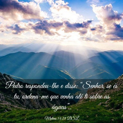 Picture 03 - Mateus 14:28 BSL - Pedro respondeu-lhe e disse: “Senhor, se és - Bible Verse Picture