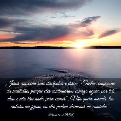 Picture 03 - Mateus 15:32 BSL - Jesus convocou seus discípulos e disse: “Tenho - Bible Verse Picture