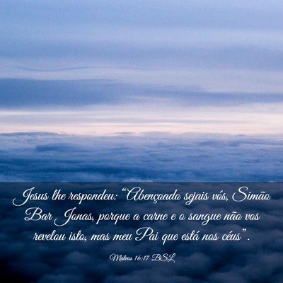 Picture 03 - Mateus 16:17 BSL - Jesus lhe respondeu: “Abençoado sejais vós, - Bible Verse Picture